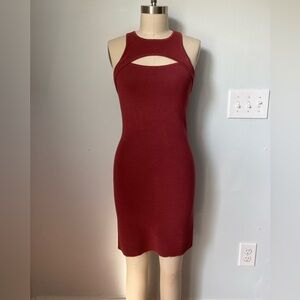 Abercrombie women’s size S maroon knit fitted dress
